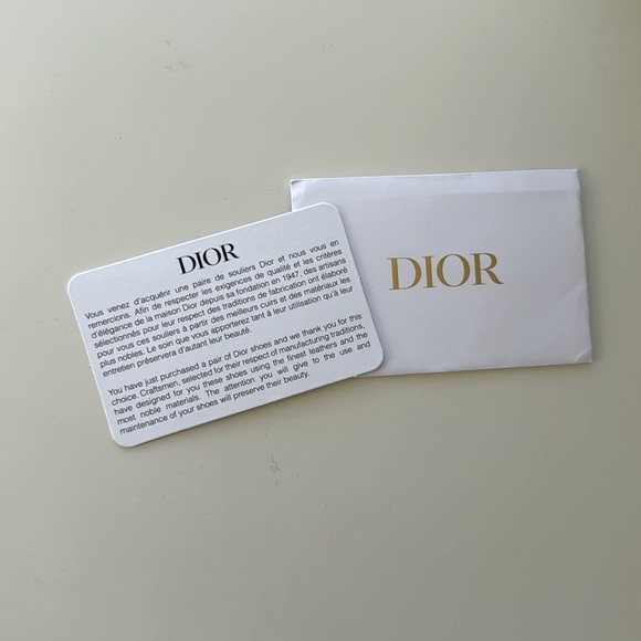 White Cotton Dior Gold Logo Shoe Purse Dust Bag Storage Bag Info Card - Picture 6 of 6